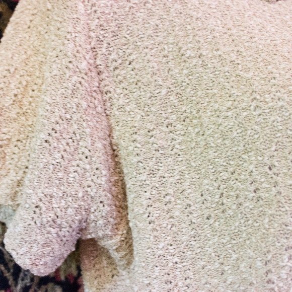 Knit Shrug Oatmeal 60s vintage button cape collar - Picture 5 of 8